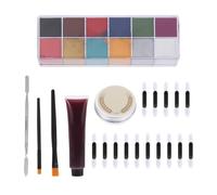 56 Piezas Set de Maquillaje de Halloween Cera y Pintura Corporal | Efectos Obsequios para Heridas, Modelado de Cicatrices, Casas Embrujadas y Fiestas, Esponja y Acero Inoxidable