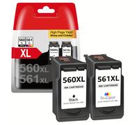 560 561 Cartuchos Multipack XL para Canon 560XL 561XL PG-560XL CL-561XL PG560XL CL561XL Cartuchos de impresora para TS5350 TS5351 TS7450 TS7451 TS5352 TS5353 (1 Negro + 1 Tricolor)