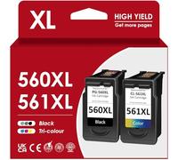 560 561 XL Cartuchos de Impresora, PG 560 CL 561XL Negro Color Recambio para Cartuchos Originales Canon 560 561XL Multipack para PixmaTS5350i TS5351i TS7451i TS5350 ts5350a TS5353 TS7450a TS7451a