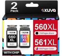 560 561 XL Cartuchos de Tinta PG-560XL CL-561XL Compatibles para Tinta Canon PG560 CL561 XL para Canon Pixma TS5350 TS5352 TS5353 TS5351 TS7450 TS7451 (1Negro 1Tricolor)