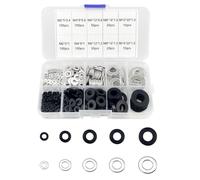 560 arandelas planas, arandelas de nailon negro, arandelas espaciadoras redondas de acero inoxidable M2, M4, M6, M8, M10, juego surtido de arandelas para mecánica, reparación del hogar, industria,