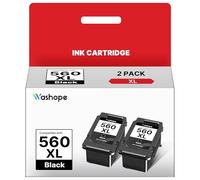 560 XL PG560XL Negro Cartuchos de Tinta PG 560 560XL Multipack Compatible para Canon PG560 PG-560XL Cartucho de Tinta para Canon Pixma TS5350 TS5351 TS5352 TS5353 TS7450 TS7451 (Negro, 2-Pack)