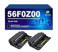 56F0Z00 Unidad De Tambor Compatible para Lexmark M1242 1246 3250 XM1242 1246 3250 Impresoras, 60000 Páginas,56F0Z00-2 Pack