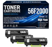 56F2000 para Lexmark MS321dn MS421dn MS421dw MS521dn MS621dn MS622de MX521ade MX622ade MX321adw MX321adn MX421ade Cartuchos de tóner con Chip 6000 páginas