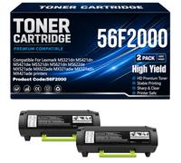 56F2000 para Lexmark MS321dn MS421dn MS421dw MS521dn MS621dn MS622de MX521ade MX622ade MX321adw MX321adn MX421ade Cartuchos de tóner con Chip 6000 páginas