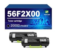 56F2X00 Cartucho De Tóner Compatible para Lexmark MS321dn MX321adw MX321adn MS421dn MS421dw MX421ade MS521dn MX521ade MX521de MX522adhe MS621dn MS622de, 20000 Páginas,Black-2 Pack