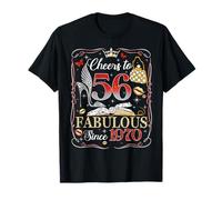 56th Birthday Women Cheers to 56 Years Fabulous Since 1970 Camiseta