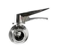 57/63/76/89/102/108 mm tubo AD x 2.5 "3" 3.5 "4" Tri Clamp Sanitario Mariposa Squeeze Trigger Trigger Control Válvula de Control de Flujo SUS 304 Acero Inoxidable (57 mm PipeOD K77.5 mm)