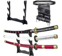 57 SPECIAL REPLICAS Roronoa Zoro Espada Katana de Madera 105 cm Katanas Espada de Cosplay de Anime japonés - Kitetsu/Shisui/Wado Ichimonji - Juego de 3 Piezas JT10000