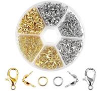 570 Piezas Cierres para Collares y Pulseras de Kit de Mosquetones Conexiones para la Fabricación de Joyas DIY Perlas Plata Oro Estable Adecuado para Artesanía Bisutería