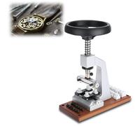 5700# Abridor de Caja de Reloj de Banco, Extractor de Fondo de Reloj con Base de Metal Herramienta de Reparación de Relojero con 2 Herramientas de Fijación de Reloj 12 X Platos para Rolex / Tudor