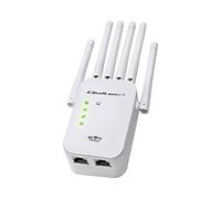 57068 Repetidor WiFi IEC C8 Macho,Hembra RJ45 x2 Blanco 1200Mbps QOLTEC