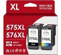 575 576 XL Cartuchos de Impresora, PG 575XL CL 576XL Negro Color Recambio para Cartuchos Originales Canon 575 576XL Multipack para Canon Pixma TS4755i TS3550i TS3551i TS3750i TR4750i TR4751i