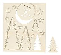 57886 - Figura decorativa de madera contrachapada en 3D, diseño de árboles de Navidad