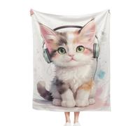 57lilina Regalo Mantas para Sofa o Cama 130x150 Cm, Manta Pelo Sherpa Suave, Plaid Franela Patrón Gato, Regalos Ideas Originales Cobija para Mujer Cumpleanos Madre o Navidad, Throw Blanket for Bed