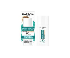 ¡58% DTO! Bright Reveal Fluido Diario con Color y Niacinamida SPF50 50 ml
