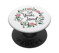 58 Years Loved Men Women Floral 58 Year Old 58th Birthday PopSockets PopGrip Adhesivo