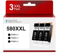 580 cartuchos de impresora XXL compatibles con Canon 580 PGI-580XXL para Canon Pixma TR7650 TR8550 TS6350a TS6300 TS705a TS9550, 3 unidades PGBK negro