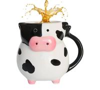 585ml 3D Cow Ceramic Mug - Cute Cow Themed Animal Teacup For Tea Coffee | Perfect Holiday Birthday Gîft For Children Girls Women Cows Lovers