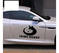 58cmx29cm.2x I Love My Husky Who Care Pets Sincere Appeal Car Stickers