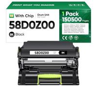 58D0Z00 - Unidad de imagen sin tóner, color negro, 1 unidad de repuesto para 58D0Z00 unidad de tambor compatible con Lexmark MS725 MS821 MS822 MS823 MS824 MS825 MS826 MX721 MX722 MX725 MX822 MX824826