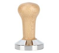 58mm Coffee Tamper | Heavy Stainless Steel & Wood Press for/French Press/Moka Pot | Ergonomic Handle for Smooth Firm Coffee Puck (58mm Flat Bottom)