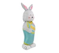 59-Inch Standing Bunny Balloon, Large Easter Bunny Balloon, Aluminum Foil Spring Party Balloons Decoration, Funny Easter Decor Balloons for Holiday Celebration Garden Yard Porch Patio Home Party