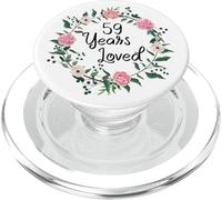 59 Years Loved Men Women Floral 59 Year Old 59th Birthday PopSockets PopGrip para MagSafe