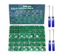 595 unids verde nitrilo caucho aire acondicionado O-ring Kit con 36 tamaños para coche AC compresor y reparación de fontanería