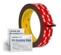 5952 Cinta de espuma acrílica doble cara 25mm x 3m - Cinta de montaje heavy duty para metal plástico y superficies pintadas - Adhesivo impermeable de alta resistencia con toallita IPA y promotor