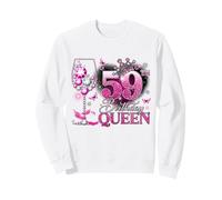 59th Birthday Queen Pink Wine 59 Years Old Women Girls Sudadera