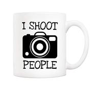 5Aup Funny I Shoot People - Taza de café para fotógrafo, regalo de cumpleaños para hombres para fotografía, taza blanca, 11 onzas