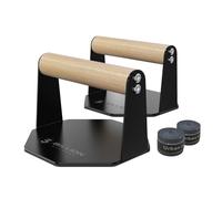 5BILLION FITNESS Flexiones Soporte Suelo para Entrenamiento de Fuerza y Calistenia - Asas Antideslizantes y Paralelas Calistenia Resistentes Hechas de Madera y Acero Resistente