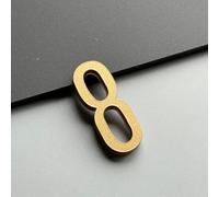 5CM/ 7CM/ 10CM Autoadhesivos Acrílicos De, Números De Dirección De Puerta 3D, Pegatina De Número De Casillero, Números De Dirección for Pegar En Casa, Decoración De Números De Puerta(Gold,8,7CM)
