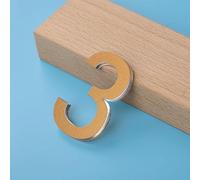 5CM/ 7CM/ 10CM Calcomanía De Pared 3D De Ladrillo De, Letras De Casa Autoadhesivas, Números De Habitación for Puertas, Letra Exterior for La Dirección De La Casa(Gold,3,7CM)