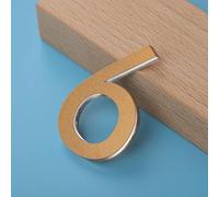 5CM/ 7CM/ 10CM Calcomanía De Pared 3D De Ladrillo De, Letras De Casa Autoadhesivas, Números De Habitación for Puertas, Letra Exterior for La Dirección De La Casa(Gold,6,7CM)