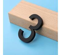 5CM/ 7CM/ 10CM Calcomanía De Pared 3D De Ladrillo De, Letras De Casa Autoadhesivas, Números De Habitación for Puertas, Letra Exterior for La Dirección De La Casa(Black,3,7CM)