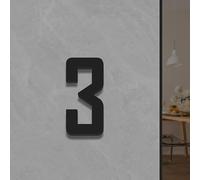 5CM/ 7CM/ 10CM Números De Casa De for Exterior, Números De Dirección De Puerta 3D Autoadhesivos, Decoraciones De Buzones De Correo for Letrero De Ventana Al Aire Libre(Black,3,7x3.3CM)