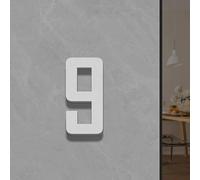 5CM/ 7CM/ 10CM Números De Casa De for Exterior, Números De Dirección De Puerta 3D Autoadhesivos, Decoraciones De Buzones De Correo for Letrero De Ventana Al Aire Libre(Silver,9,7x3.3CM)