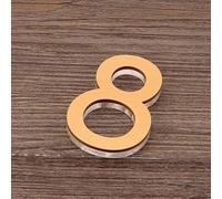 5CM/ 7CM/ 9CM Números De Casa De for Exterior, Decoración De Números De Puerta Al Aire Libre, Números De Dirección De Puerta 3D Autoadhesivos, for Buzones De Correo Letrero De Puerta(Gold,8,5x3.4CM)