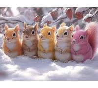 5D Animal Diamond Painting Ardilla Diamond Painting Kit Completo, Manualidades Adultos, DIY Cristal Pintura De Diamante, Dibujos con Diamantes Para Principiante, Decoración Pared Hogar 70x90cm 0Y-882