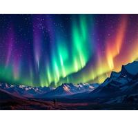 5D Aurora Diamond Painting Escenario Diamond Painting Kit Completo, DIY Punto de Cruz Pintura de Diamante Manualidades Adultos, Dibujos con Diamantes Para Decoracion Hogar Pared 40x50 cm O4-1001