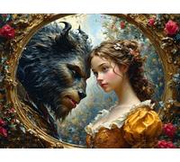 5D Bella bestia Diamond Painting Kit Complet, Pintura Diamante Kit Punto de Cruz Diamante Art, DIY Full Drill Diamond Dots Manualidades Adultos, Niños Regalo Navidad Decoración de Pared 50x40cm B-9619