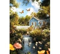 5D Caer Diamond Painting Kit Completo, Diamond Art Cabina Dibujos con Diamantes, Manualidades Adultos Punto de Cruz Pintura de Diamante para Niños y Adultos Decoración de Hogar Regalos 30x40 cm K-384