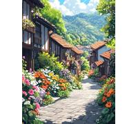 5D Calle Diamond Painting Adultos, Paisajes Pintura de Diamante Kit Completo, Diamond Painting Adultos Manualidades, DIY Pintura De Diamante Para Kit, Para Decoración De Pared Del Hogar 40x50cm -2562