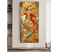 5D Carpa Koi Diamond Painting Adultos, Retro Diamond Painting Grande 140x70cm, DIY Pintura Diamante Pintura por Numeros Cristal Punto de Cruz Diamante Manualidades Kit para Decoración Hogar 0R-851