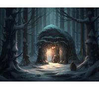 5D Cuadrado Diamond Painting Conjunto Completo, Bosque De Osos DIY Arte de Mosaico Digital，Adulto Niño Juguetes Divertidos，Decoración de Paredes Domésticas Regalos De Año Nuevo 30x20cm T8ZY-839