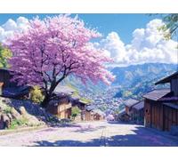 5D Cuadrado Diamond Painting Conjunto Completo, Camino De Los Cerezos DIY Arte de Mosaico Digital，Adulto Niño Juguetes Divertidos，Decoración de Paredes Domésticas Regalos De Año Nuevo 100x90cm T8ZY870