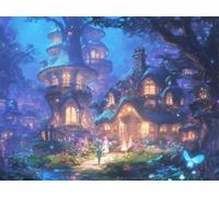 5D Cuadrado Diamond Painting Conjunto Completo, Casa De Setas Del Bosque DIY Arte de Mosaico Digital，Adulto Niño Decoración Domésticas Regalos De Año Nuevo 100x90cm T8ZY-680