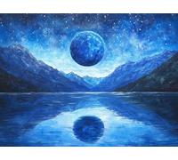 5D Cuadrado Diamond Painting Conjunto Completo, Cielo Estrellado Azul DIY Arte de Mosaico Digital，Adulto Niño Juguetes Divertidos，Decoración de Paredes Domésticas Regalos De Año Nuevo 30x20cm T8ZY-824